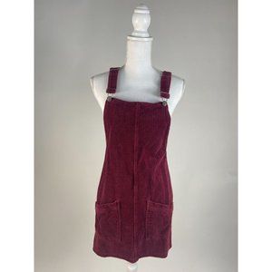 Women's Burgundy Altar'd State Corduroy Overall Dress